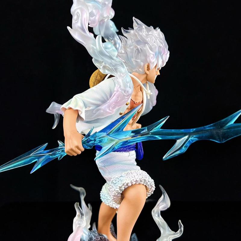 One Piece Anime Lightning Luffy Gear 5 Figurine Sun God Nikka Doll Ornament Collection 27cm PVC Action Figures Model Toy for Boy