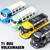 1/32 Scale T1 Bus Zinc Alloy Car Model, Simulated Sound and Light Children's Toys, Boys' Holiday Gift Car Model Ornaments