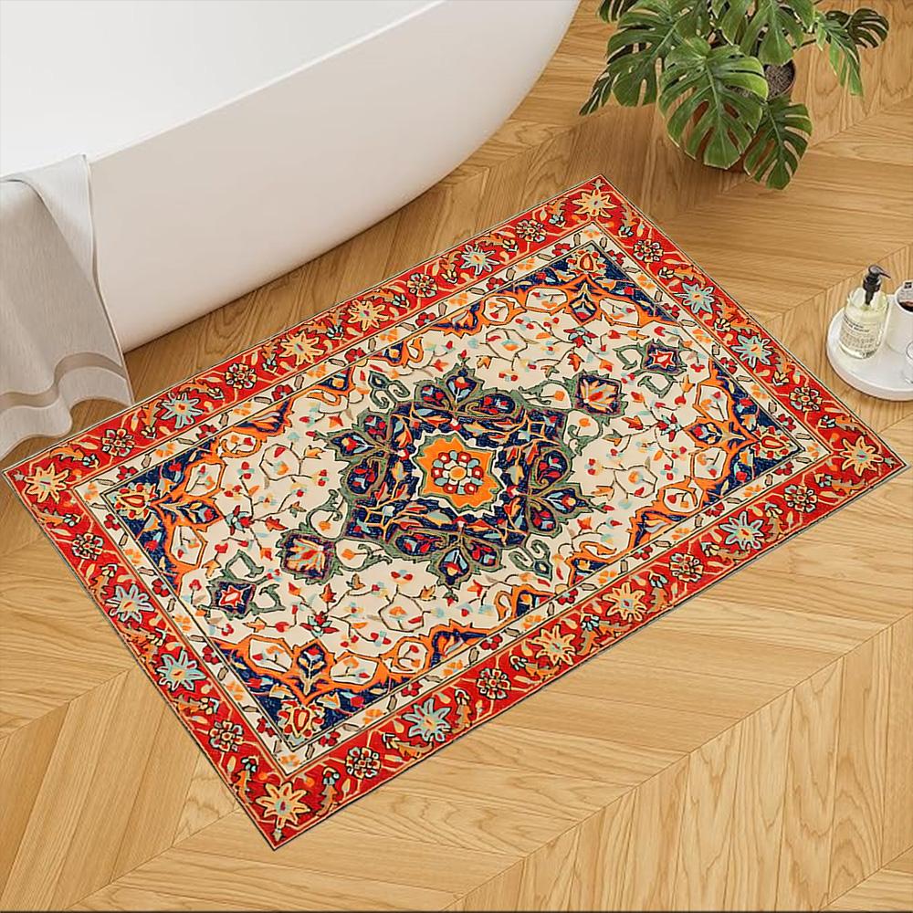 Elegant Floral Pattern Design Non-Slip Home Carpet Design for Office Decor Living Room Gift