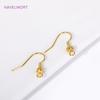 Trendy 18K Gold Plated Earwires With Hollow Bead,Brass Metal Earring Findings For DIY Jewelry Making,Accessories For Earrings
