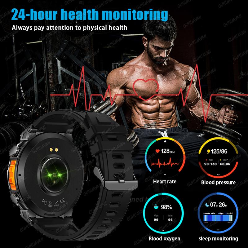 Outdoor GPS Sports Smart Watch Men Built in GPS Compass 5ATM Waterproof Bluetooth Call HD AMOLED Screen Fitness Smartwatch