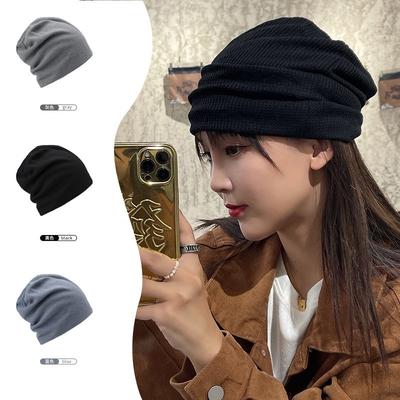 Confinement Stacking Hat Thin Couple Knitted Hat Women's Bag Head Pullover Hat Women's Cold Hat