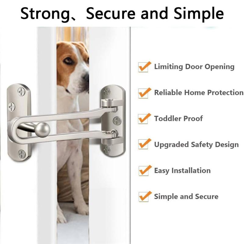 

ABGR-Home Security Door Locks Children s Room Door Locks Security Door Buckle Thickened Solid Zinc Alloy Night Lock серебряный