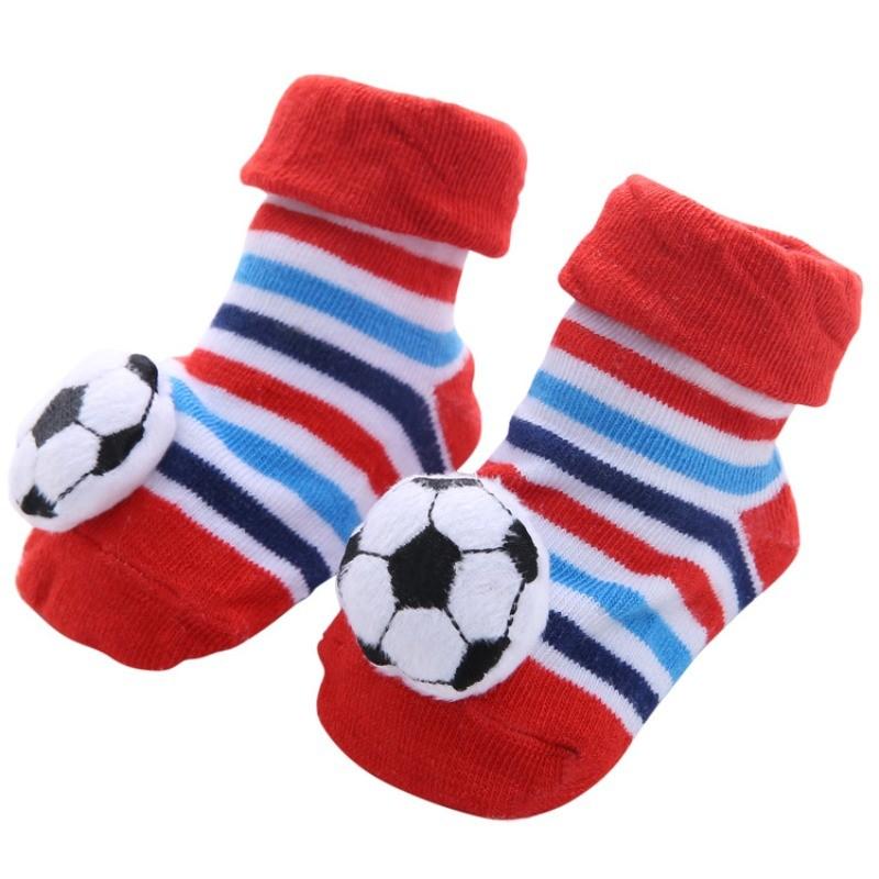 3D Baby Soccer Socks Anti-Slip Cotton Infant Socks Cute Football Pattern Soft Newborn Toddler Socks for Baby