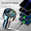 66W 4-Port Digital Display Car Charger with PD+QC3.0