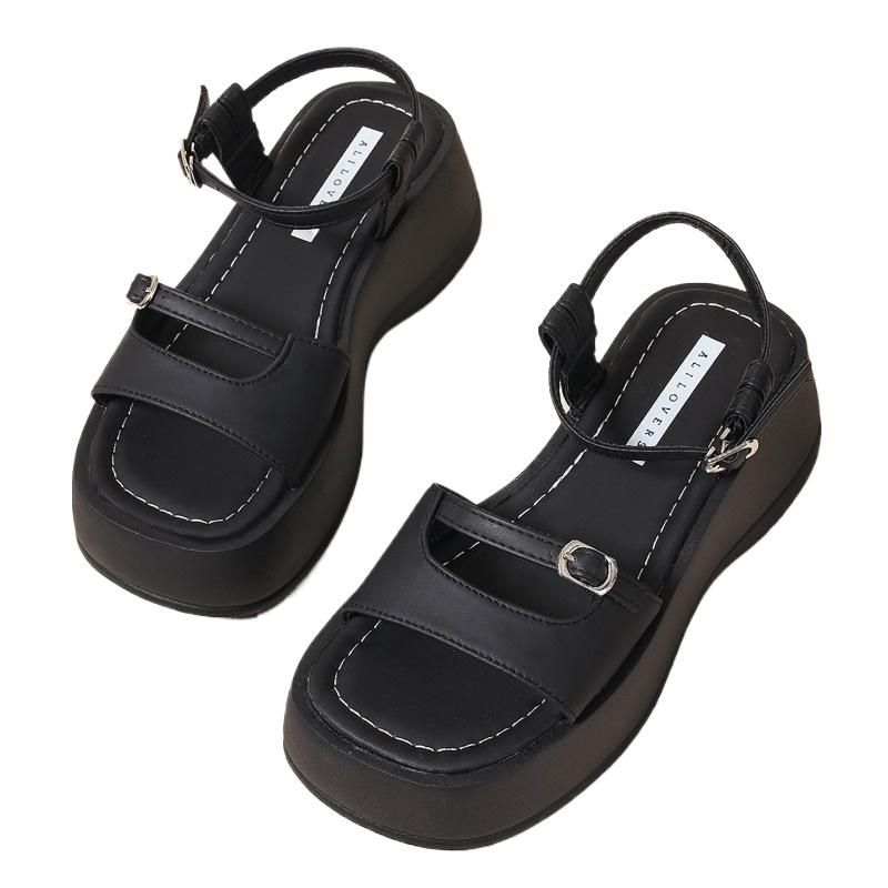Fashion 2025 Summer Women's Outdoor Open Toe Platform Sandals Buckle Strap Wedges Casual Daily Walking Shoes for Leisure Fashion Comfort