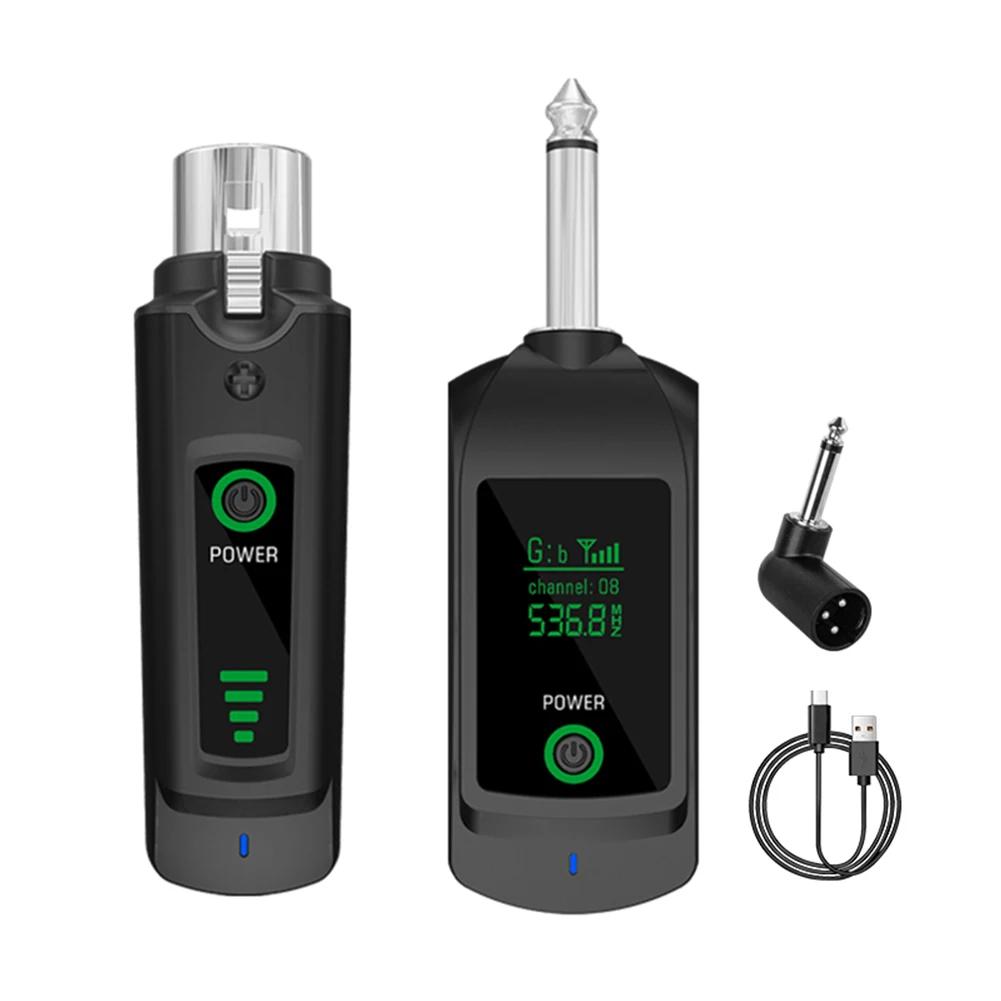 

Wired To Wireless Microphone System 510.00-590.00MHz 2.4G Wireless XLR Transmitter System For Electric Guitar/Bass Audio Mixer