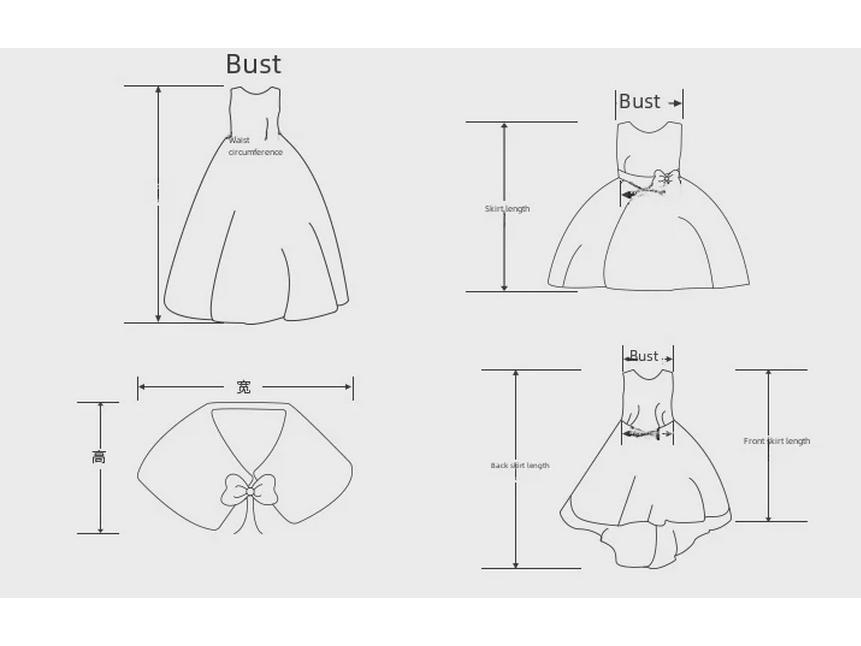 Dívčí nadýchané šaty na klavírní vystoupení a svatbu, vhodné pro věk 5-12 let