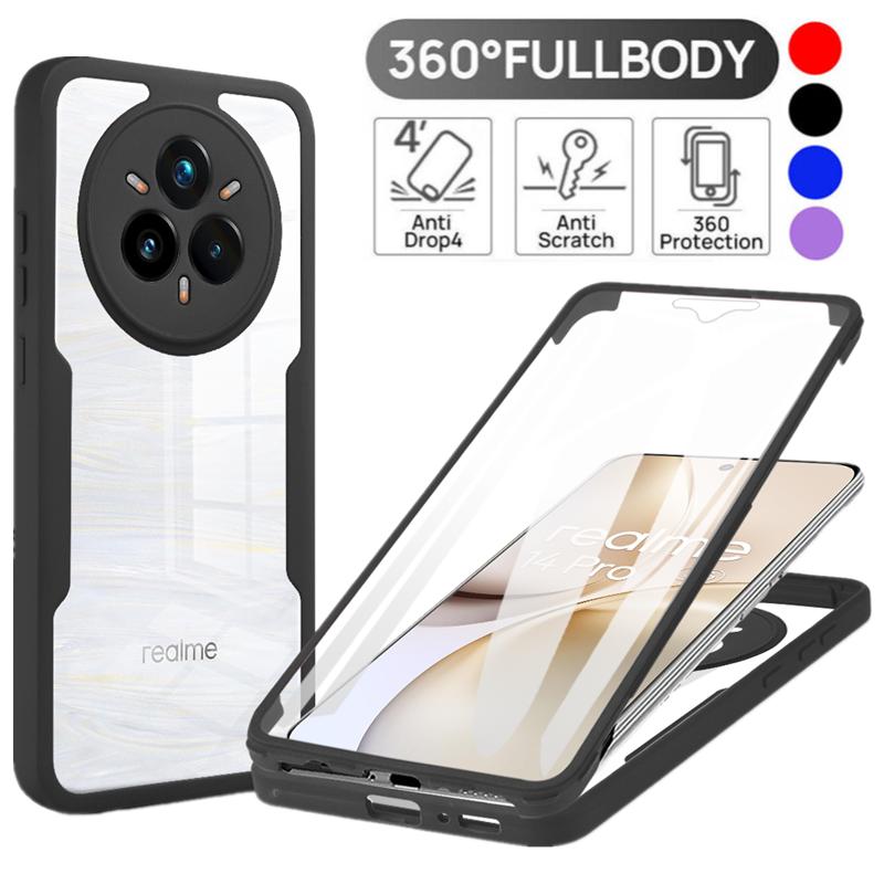 Full Body Protection Shockproof Case for Realme 14 Pro 5G Pro+ Plus Protective Cover Clear Fundas Coque Capa