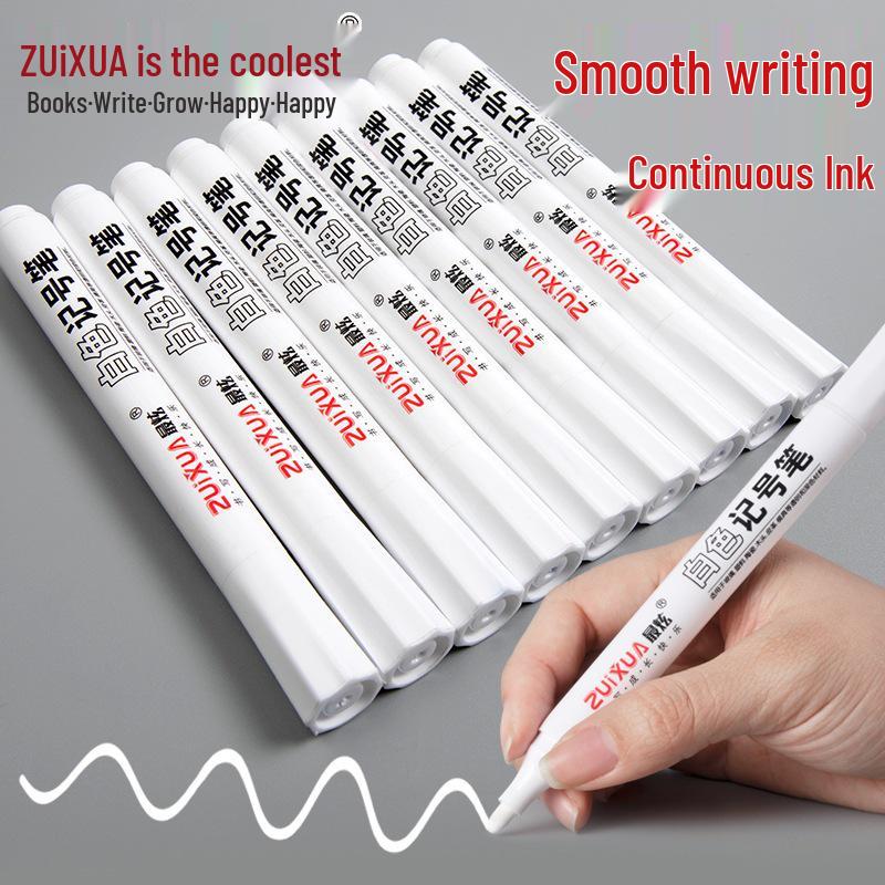 Quick-Drying Waterproof Oil-Based Dual Tip Marker Pen with Large Capacity and Non-Fading Broad Tip