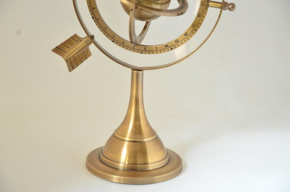 Vintage Brass Armillary Sphere 11" Antique Astrolabe Table Top World Globe Gift