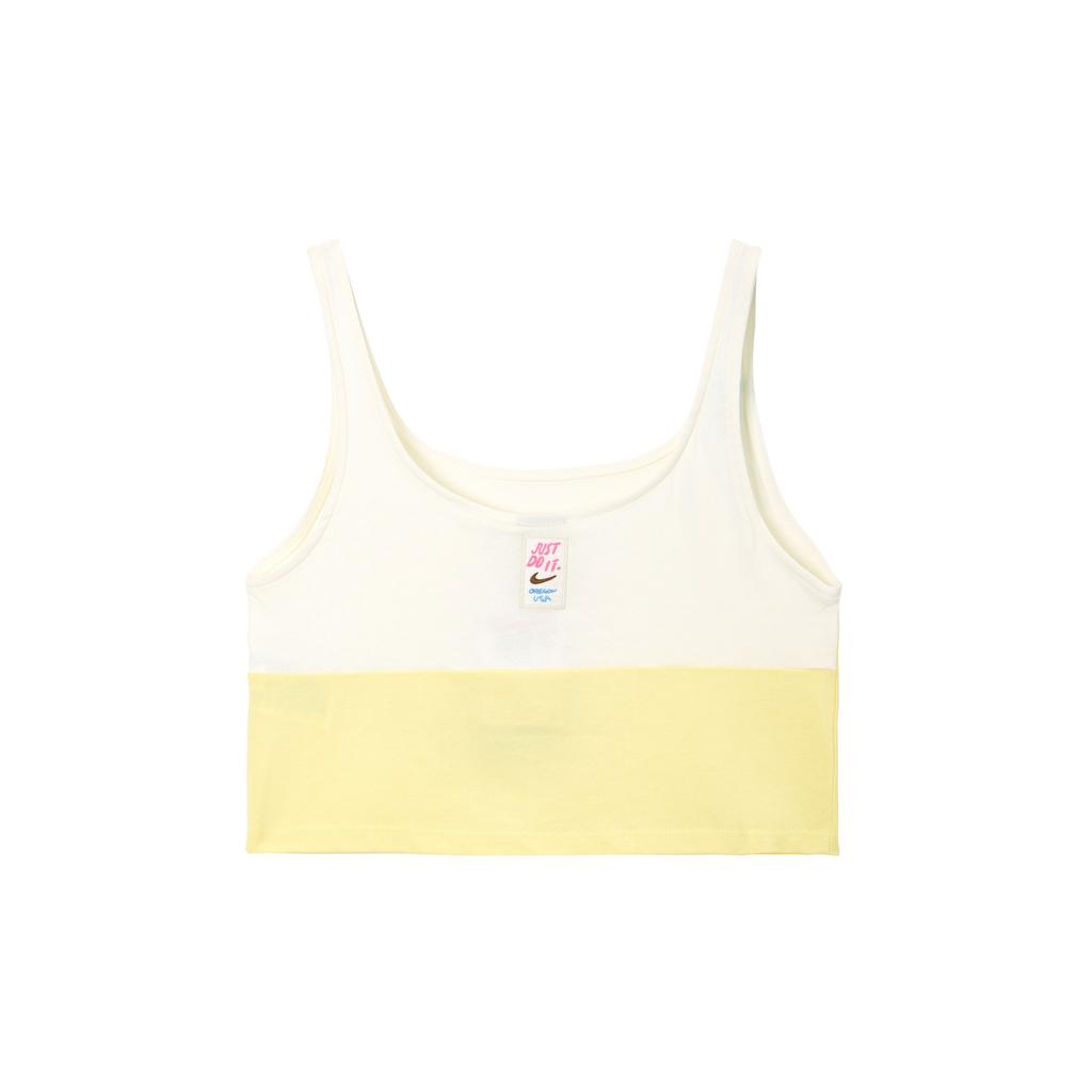 Nike Sportswear Color Block Logo Print Cropped Tank Top Women Tops Sail-White FJ7712-133
