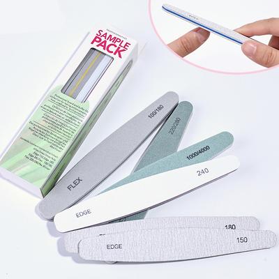 Juego de manicura de 6 piezas con pulidor de uñas, puntas brillantes, limas de uñas acrílicas de diamante, esmalte, duradero, doble cara, lavable, herramientas de cuidado y arte.