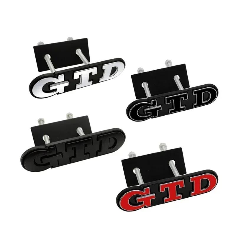 Jsqwt8 Emblema Adesivo Distintivo Griglia Anteriore in Metallo 3D GTD per Polo Golf 5 6 7 CC Passat Jetta MK4 MK5 MK6 Styling Auto