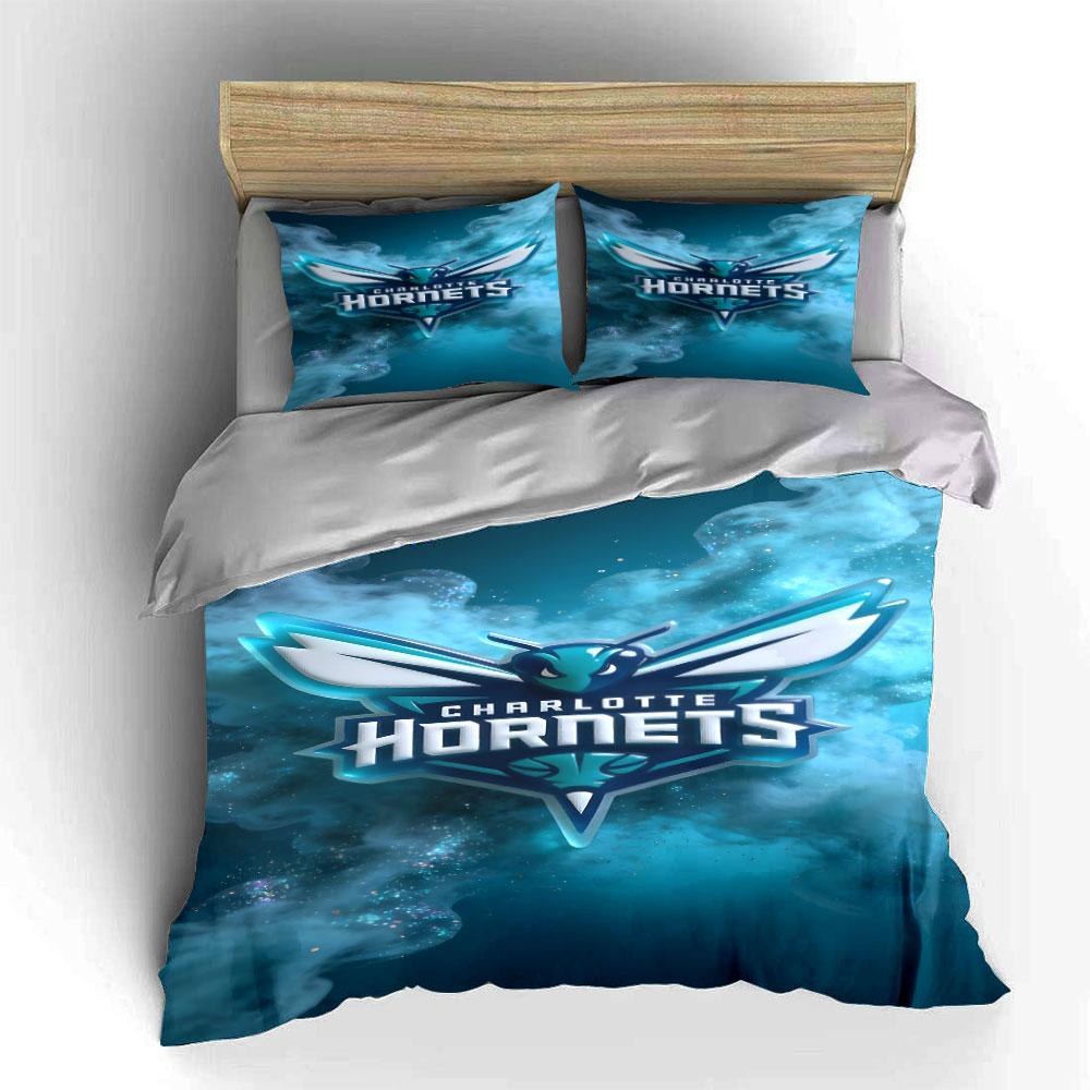 "Charlotte Hornets Logo Bedding Set" Print Bedding Set Duvet Cover Pillowcases (1* Duvet Cover 2* Pillowcases Do Not Include Comforter)