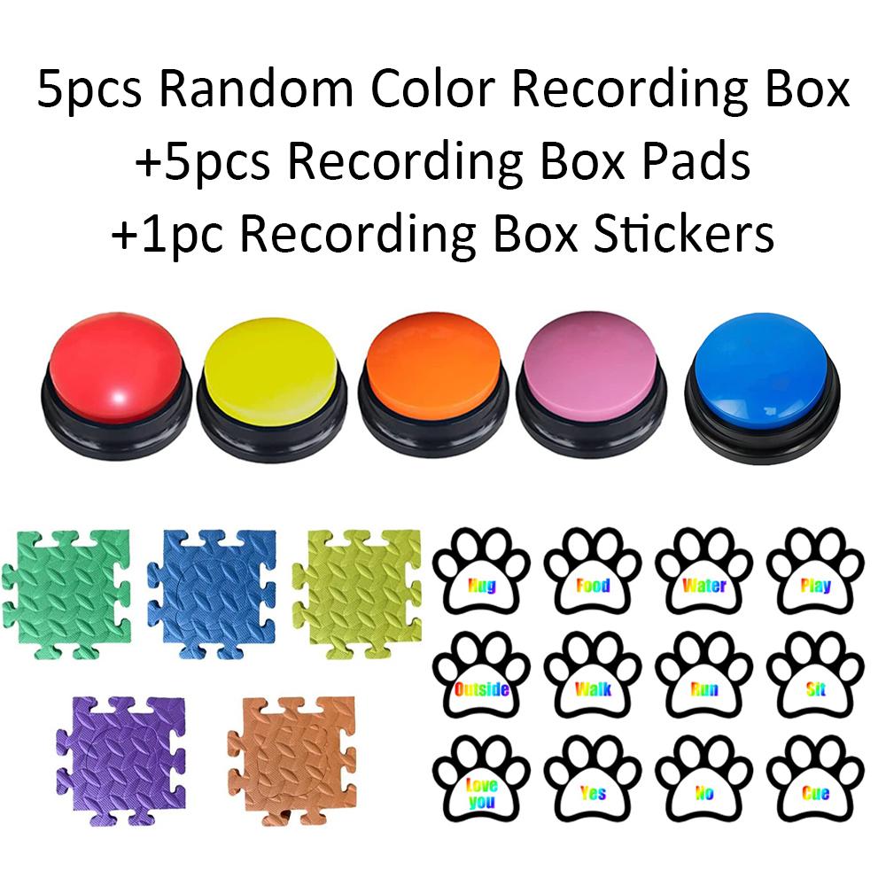 Brinquedos Sonoros de Apertar para Animais de Estimação Caixa de Gravações Almofadas Botões de Comunicação para Cães Caixas de Gravação Adesivos Cães Treinadores Interativos Suprimentos