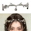 Sparkling Rhinestones Tassels Headbands with Leaf and Teardrop Design for Women Adjustable Size Lightweight Hair Accessory