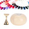 Manicure Display Practice Stand Shelf Nail Art Tip Holders Magnetic Golden Base Wooden Grain