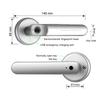 USB Fingerprint Door Lock Handle Rechargeable Anti Theft Smart Biometric Keyless Security Entry Electronic Lock with 2 Keys 145 x 65mm