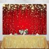 1Pieces2DFlat Red Curtain Gold Star Background Red Carpet Shiny Stars Christmas Photography Background No Power Supply Required