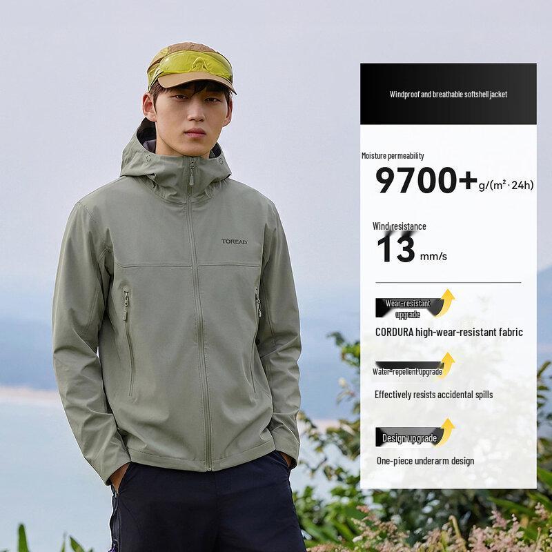 TOREAD Herren Cordura Winddichte & Wasserabweisende Softshelljacke