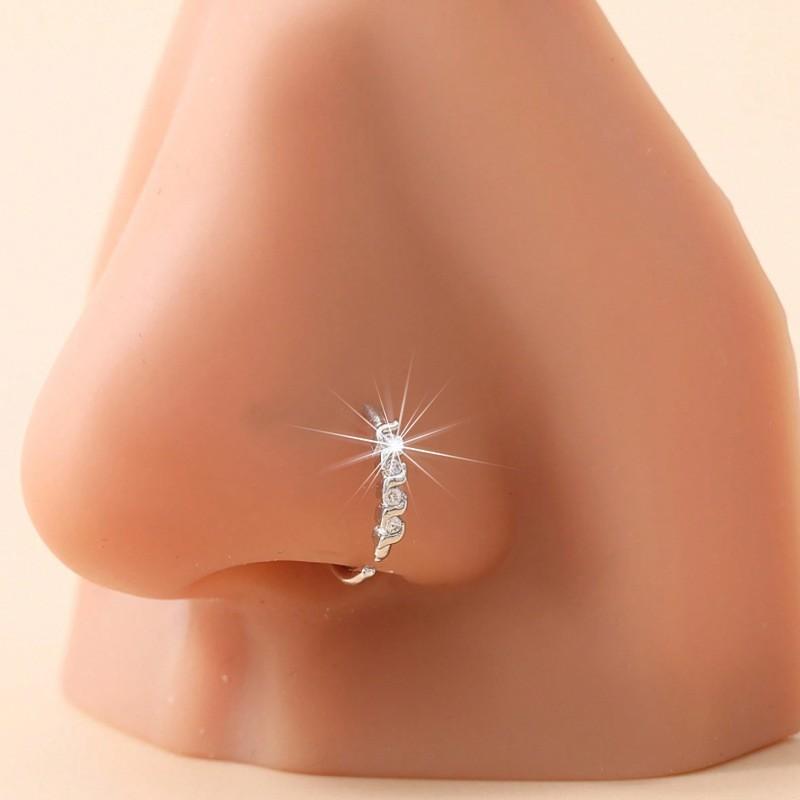 [Mikro-Set Mehrfarbiger Zirkon Nasenstecker Zart Einfach Persönlichkeit Trendig Piercing Körperschmuck]