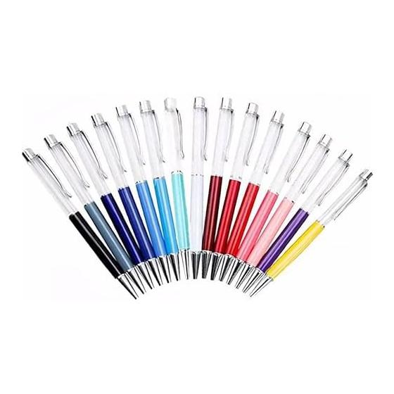 15-Piece Herbarium Ballpoint Pen Kit - Improved Stopper Model - Handmade, Original, DIY Craft Supplies with Refills, Assorted Colors - Create Your