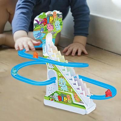 Dinosaur Slide Toy Set Easy To Carry Funny Indoor Chasing Playset Roller Coaster
