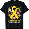 Gold Ribbon Childhood Cancer Awareness Girls Kids Women T-Shirt