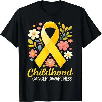 Gouden Lint Bewustwording Kinderkanker Meisjes Kinderen Vrouwen T-shirt