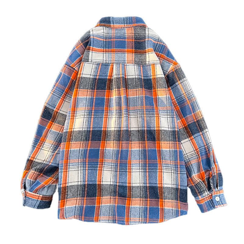 Men's Long-sleeved Plaid Shirt Loose Jacket Men's and Women's Shirt Versatile Casual Japanese Men's Cardigan