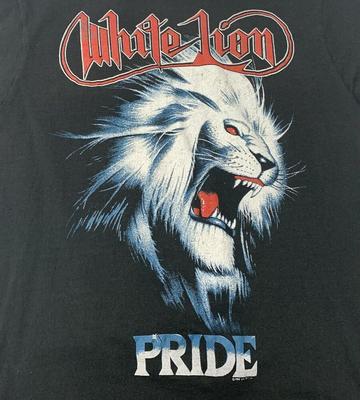 Vintage 1988 White Lion Band Pride Tour Tričko Klasické Černé Unisex S-5XL Unisex Tričko