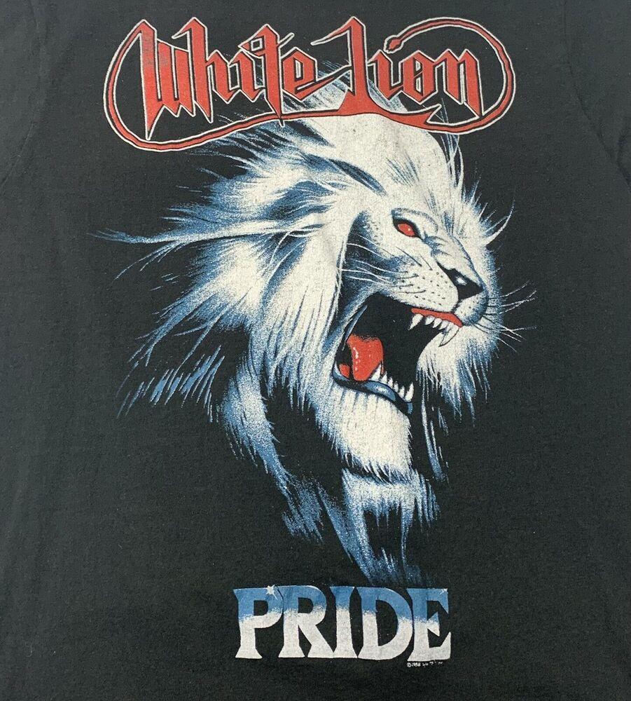 Vintage 1988 White Lion Band Pride Tour Shirt Classic Black Unisex S-5XL Unisex T-Shirt XL