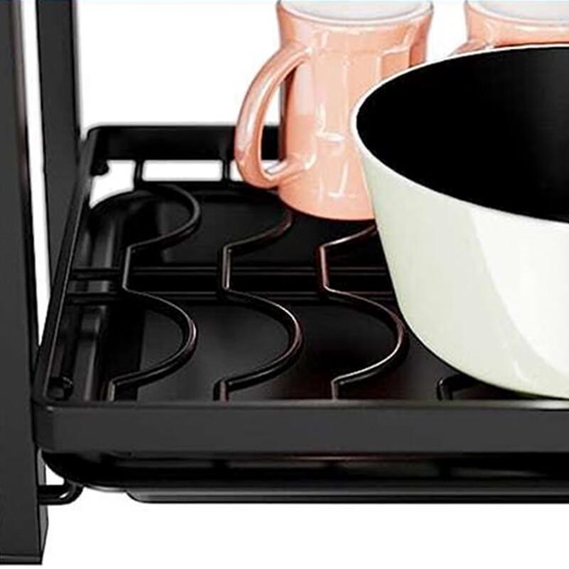 Ourunzhe 2-stöckiger Küchen-Geschirrtrockenständer