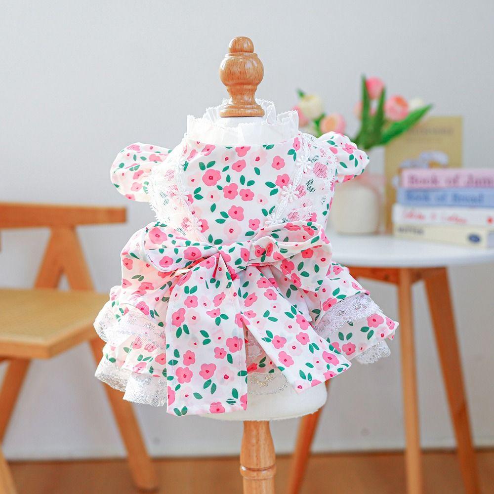 Lovely Puppy Princess Skirt Floral Dress Pet Dresses Pet Clothes Dog Dress  Spring/Summer