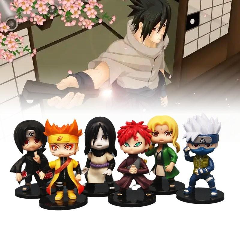 6pcs Cartoon Naruto Character Pvc Toy Model Decoration Child Christmas Gift