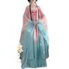 Womens Tang Dynasty Style Hanfu Set With Heavy Embroidery Wide Sleeves Chiffon Fabric Wear