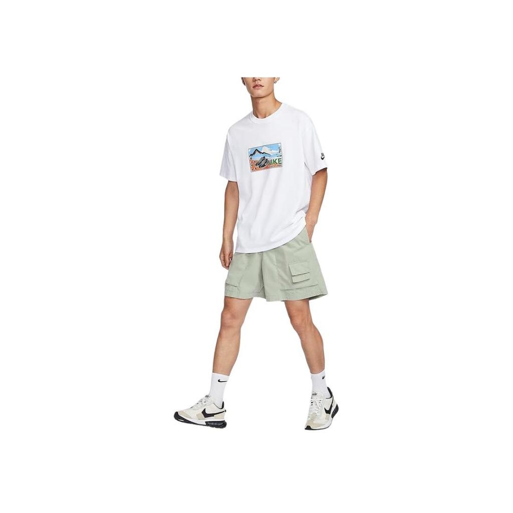 Nike Solid Color Outdoor Sports Elastic Waist Mid Rise Five Point Casual Shorts Men shorts Green FN3217-370
