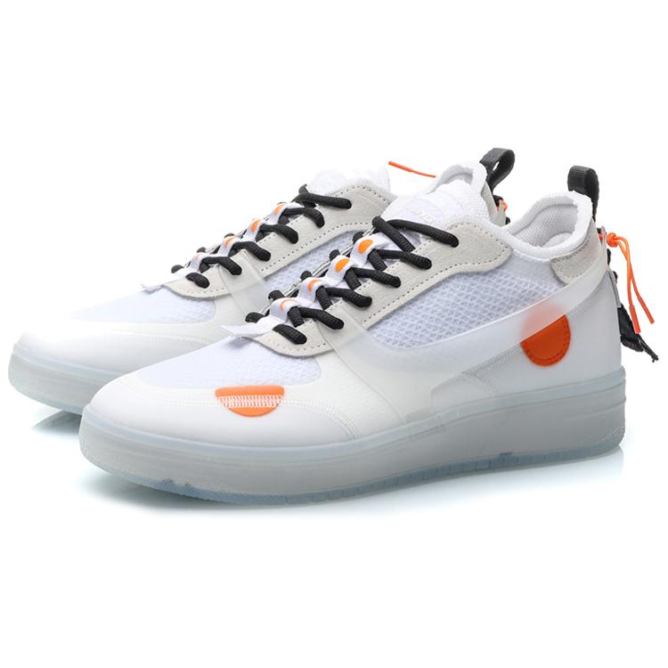 New LiNing CF COUNTERFLOW Tracing Anti Slip And Wear Resistant Lightweight Low Top Skateboard Shoes White AGCP293-1