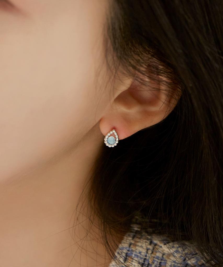 47Bag 925 Silver Natural Gemstone Teardrop Earrings Rosee