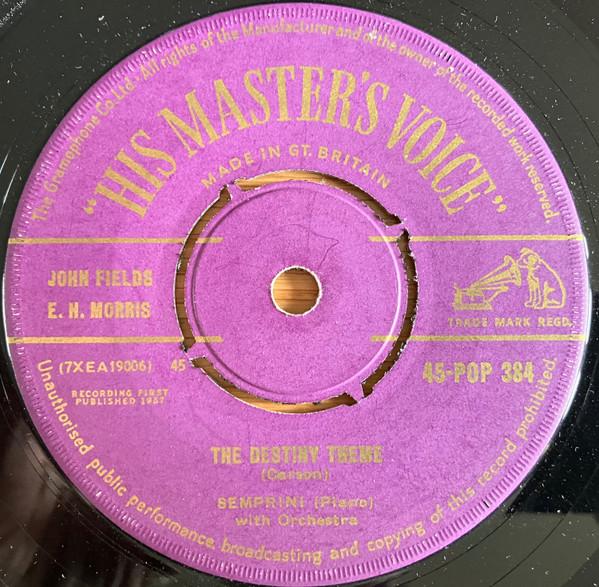 

7inch Record ALBERTO SEMPRINI - Destiny Theme 45POP334 His Master s Vo 1957 UK Pop Used