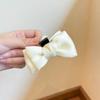 Women Hairpin Smooth Satin Bowknot Decor Anti-slip Teeth Hair Clip Side Bang Small Hair