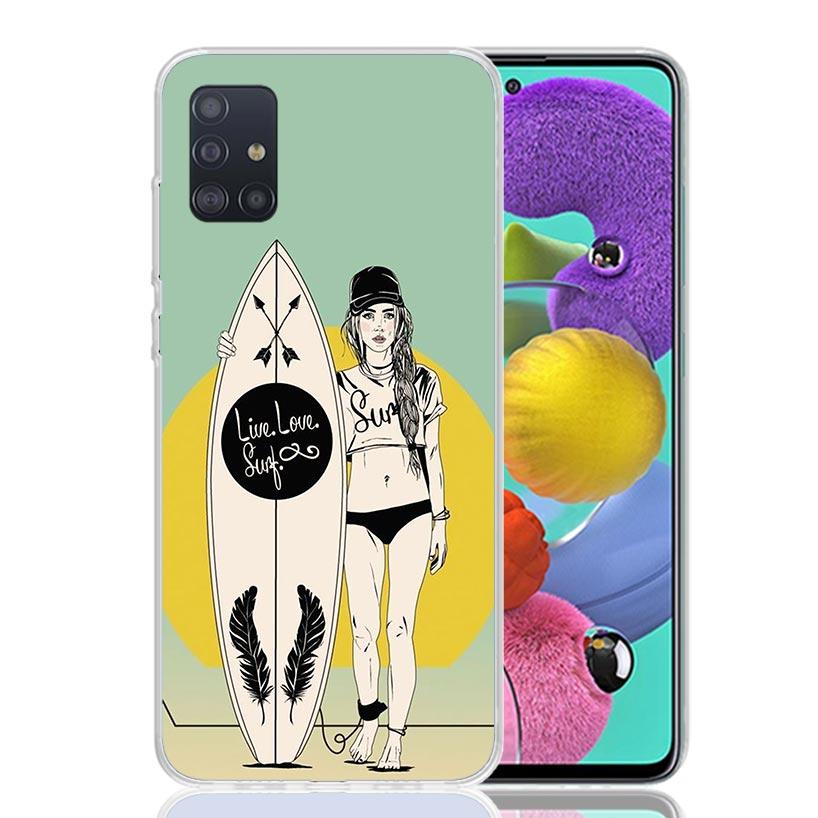 Surf Board Aesthetic Phone Case For Samsung Galaxy A52 A32 A22 A12 A02S A50S A30S A51 A31 AA71 Note 20 Ultra 10 S10 Plus Galaxy