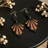 Western Wind Geometric Flower Wooden Dangle Earrings for Women