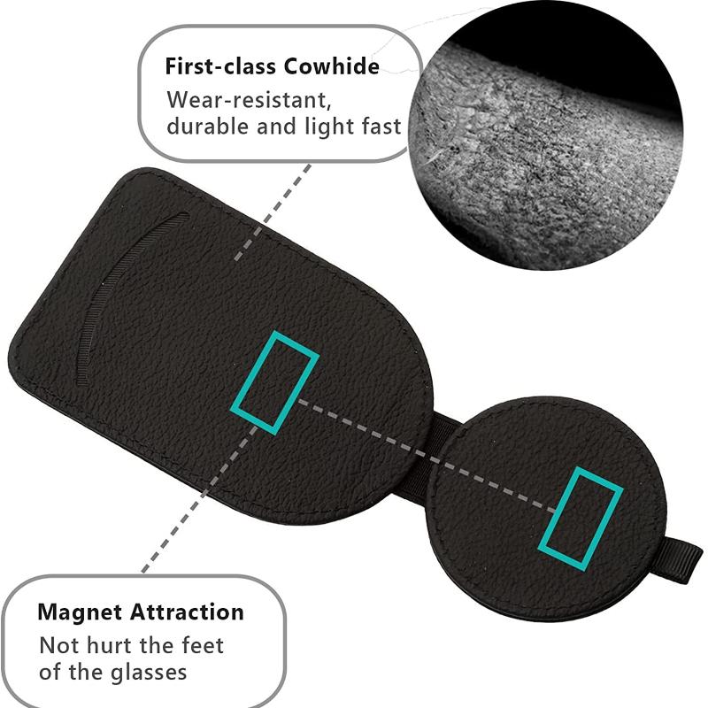 Sunglass Holder for Car Visor,Magnet Sunglasses Holder for car,Leather Car Sunglass Holder,Visor Sunglasses Clip with Storing Glasses Cards