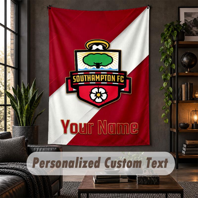 Arazzo da Parete Personalizzato, Testo Personalizzato Southampton FC, Tessuto Morbido Arte da Parete Per Decorazione Interna