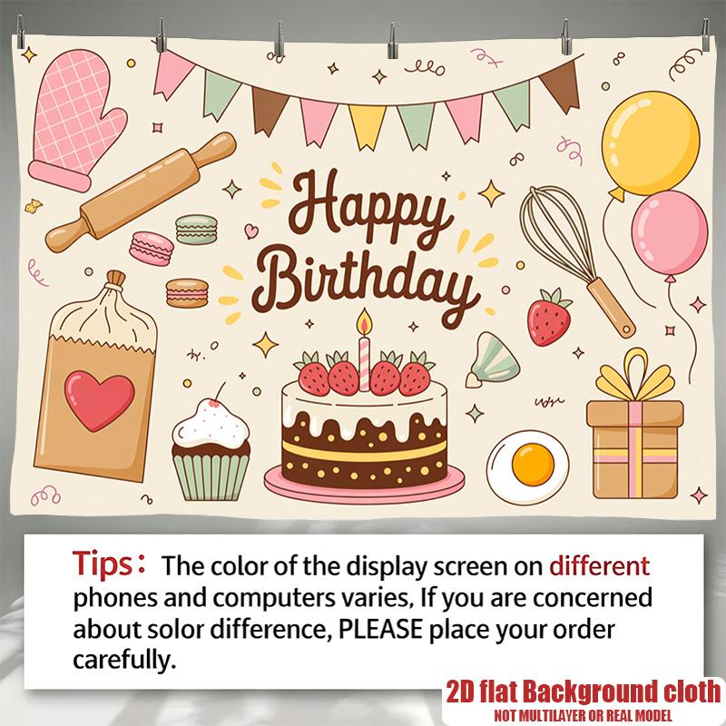 Donuts Ice Cream Birthday Party Decor Backdrop, Polyester Banner for Photo Props & Wall Hanging