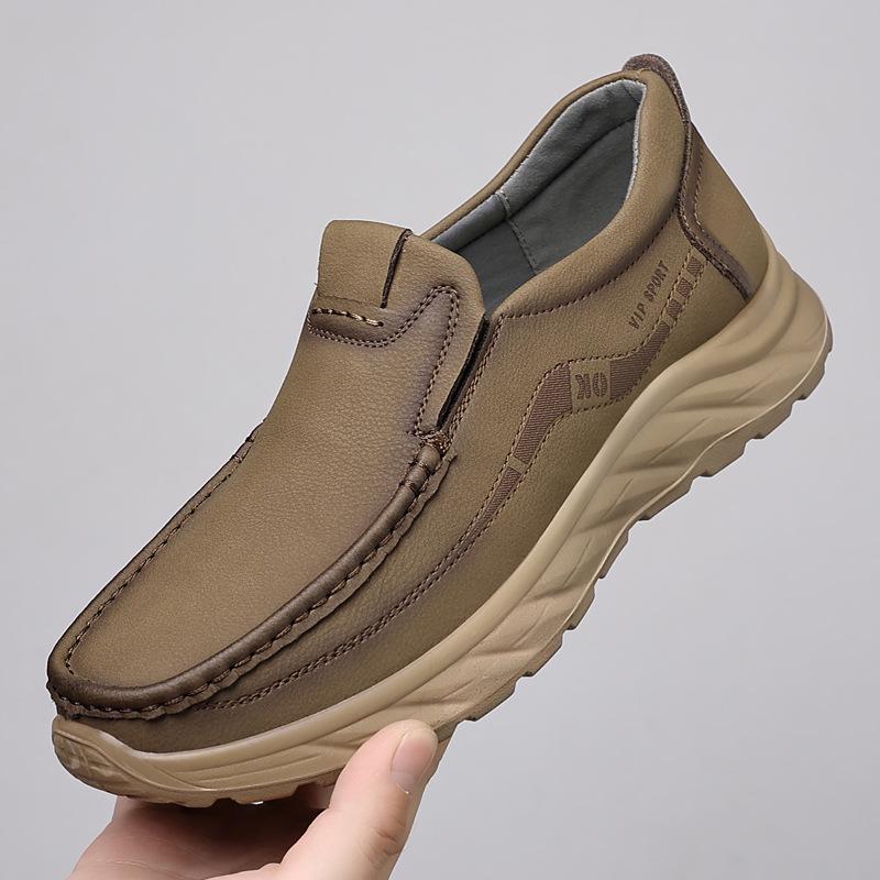 

Autumn 2025 Men s Retro Slip-on Loafers - Casual Flat Leather Shoes Size 40