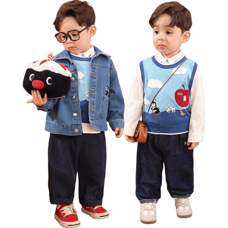 LUSON Baby Boy s 2026 Spring Fashion Knit Outfit 120