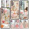 Cartoon-Mädchen-Handyhülle für Samsung Galaxy A55 A35 A15 A14 A13 A25 A54 A51 A71 A72 A73 A32 A52 A41 5G Weiche TPU-Schale Fundas Taschen